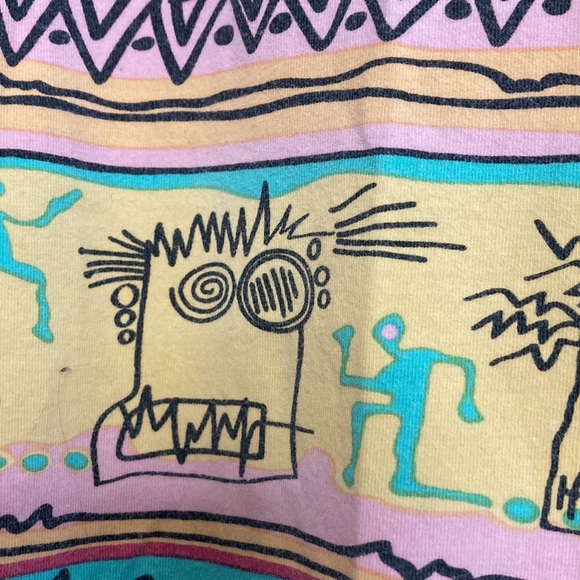 Stussy Sweatshirt Womens Large Aztec Print Orange Hoodie Light Cotton Stretch - Picture 10 of 14